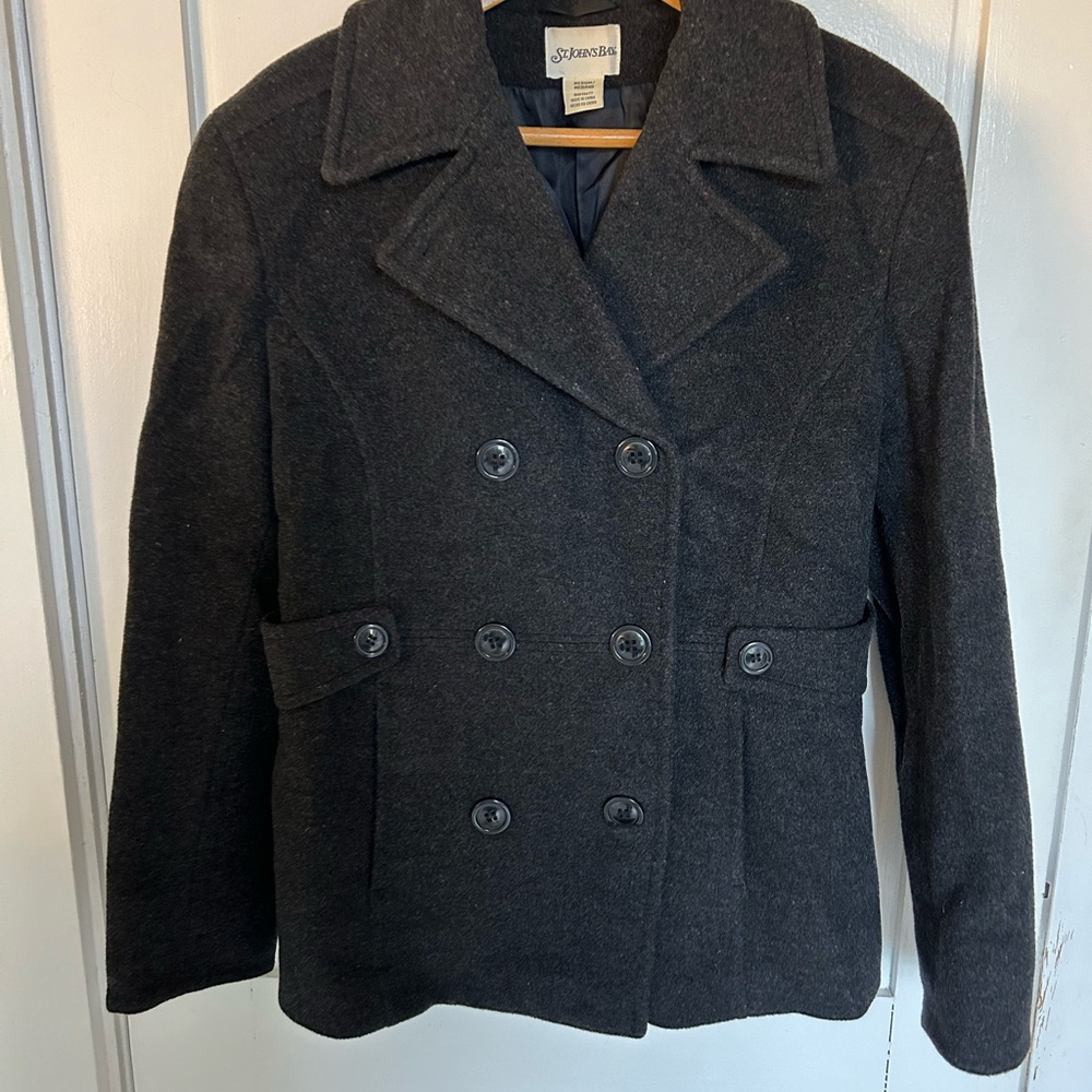 Charcoal wool pea coat